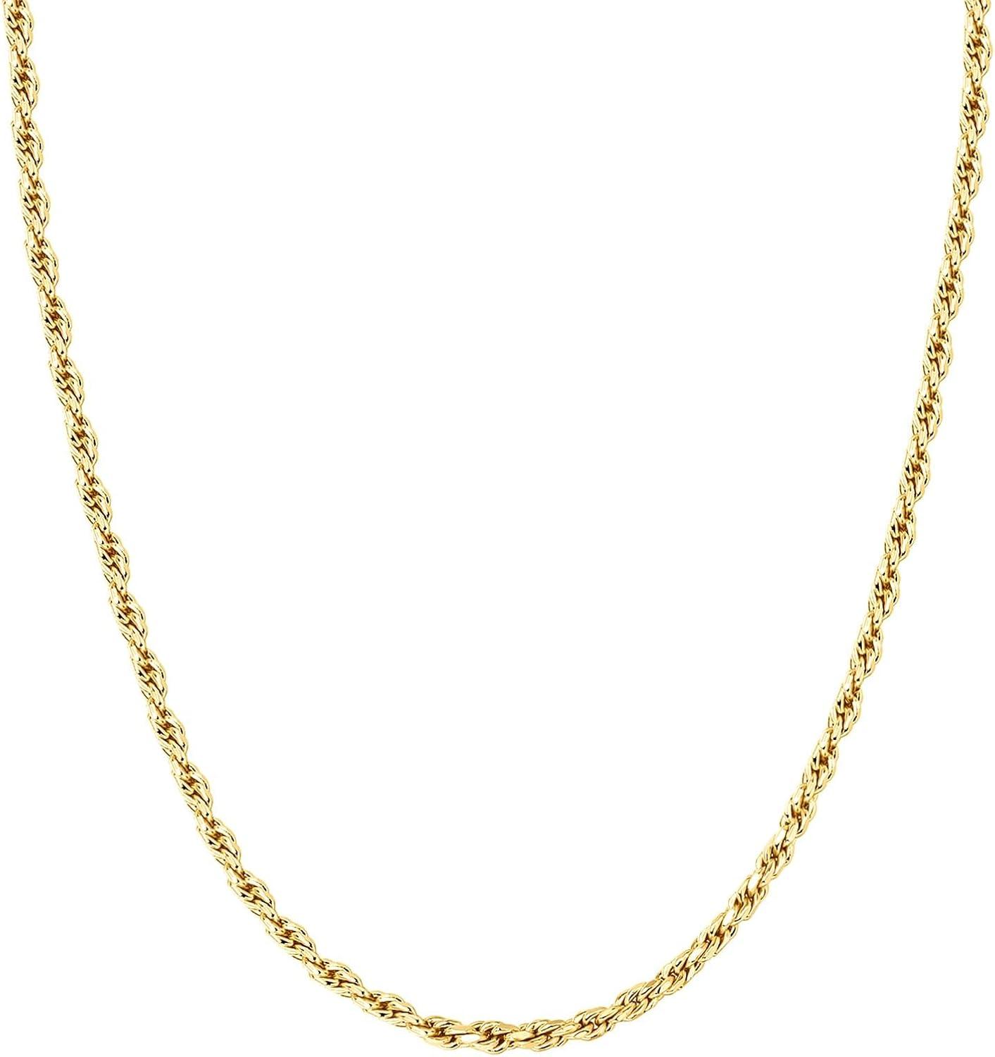 imagePAVOI 14K Gold Plated Adjustable Link Chain Necklace for Women Box Rope Sphere Bead Serpentine Anchor Mariner Gold Chain Necklaces18K Yellow Gold Vermeil