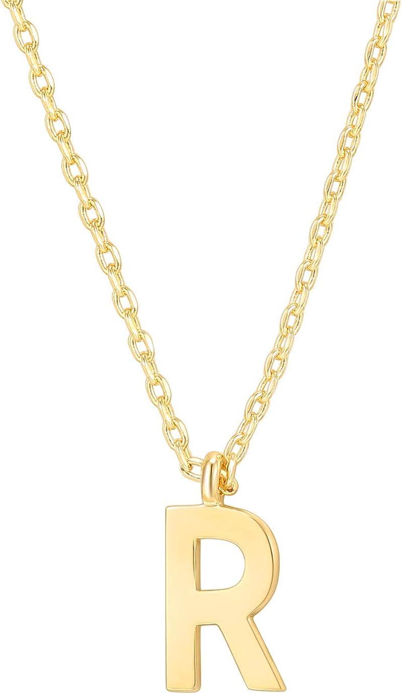 imagePAVOI 14K Gold Plated Initial Necklace Letter Necklaces for Women R