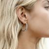 PAVOI 14K Gold Plated Sterling Silver Post Monet Oval Chunky Lightweight Hoop Earrings for Women(White)