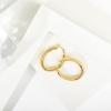 PAVOI 14K Gold Plated Sterling Silver Post Monet Oval Chunky Lightweight Hoop Earrings for Women(Yellow)