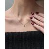 PAVOI 14K White Gold Plated Cubic Zirconia Initial Necklace | Letter Dainty Necklaces for Women(- C)