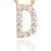 PAVOI 14K White Gold Plated Cubic Zirconia Initial Necklace | Letter Dainty Necklaces for Women(- D)
