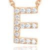 PAVOI 14K White Gold Plated Cubic Zirconia Initial Necklace | Letter Dainty Necklaces for Women(- E)