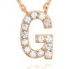 PAVOI 14K White Gold Plated Cubic Zirconia Initial Necklace | Letter Dainty Necklaces for Women(- G)