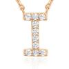 PAVOI 14K White Gold Plated Cubic Zirconia Initial Necklace | Letter Dainty Necklaces for Women(- I)