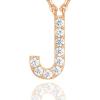 PAVOI 14K White Gold Plated Cubic Zirconia Initial Necklace | Letter Dainty Necklaces for Women(- J)