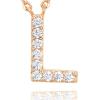 PAVOI 14K White Gold Plated Cubic Zirconia Initial Necklace | Letter Dainty Necklaces for Women(- L)