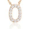 PAVOI 14K White Gold Plated Cubic Zirconia Initial Necklace | Letter Dainty Necklaces for Women(- O)