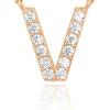 PAVOI 14K White Gold Plated Cubic Zirconia Initial Necklace | Letter Dainty Necklaces for Women(- V)