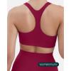 PAVOI ACTIVE Racerback Supportive Sports Bras for Women – High Support Scoop Neck Gym Workout Bra Removable Pads – HiPerform(Berry)