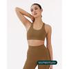 PAVOI ACTIVE Racerback Supportive Sports Bras for Women – High Support Scoop Neck Gym Workout Bra Removable Pads – HiPerform(Cafe)