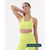 PAVOI ACTIVE Racerback Supportive Sports Bras for Women – High Support Scoop Neck Gym Workout Bra Removable Pads – HiPerform(Citron)