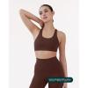 PAVOI ACTIVE Racerback Supportive Sports Bras for Women – High Support Scoop Neck Gym Workout Bra Removable Pads – HiPerform(Cocoa)