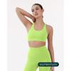 PAVOI ACTIVE Racerback Supportive Sports Bras for Women – High Support Scoop Neck Gym Workout Bra Removable Pads – HiPerform(Glowing Green)