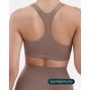 PAVOI ACTIVE Racerback Supportive Sports Bras for Women – High Support Scoop Neck Gym Workout Bra Removable Pads – HiPerform(Teak)