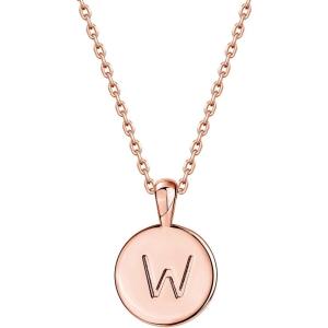 PAVOI 14K Gold Plated Initial Letter Pendant Necklace for Women | Gold Alphabetical Initial Necklace(- W)
