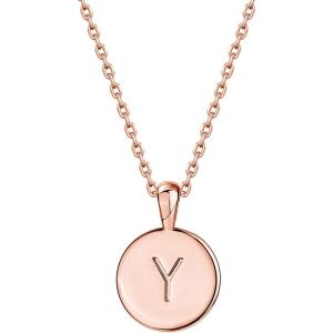 PAVOI 14K Gold Plated Initial Letter Pendant Necklace for Women | Gold Alphabetical Initial Necklace(- Y)