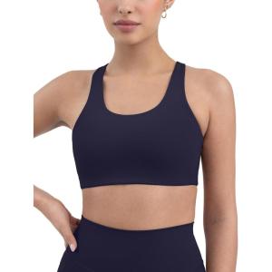 PAVOI ACTIVE Racerback Supportive Sports Bras for Women – High Support Scoop Neck Gym Workout Bra Removable Pads – HiPerform(Twilight)