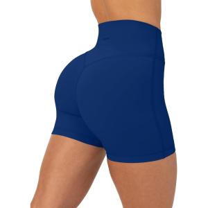 PAVOI ACTIVE Yoga Shorts for Women High Waisted Gym Shorts Buttery Soft Biker Workout Shorts 4″ & 6″ Compression Fit(Indigo)