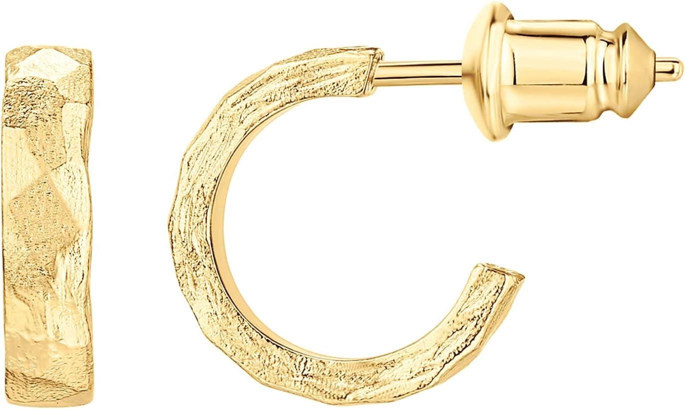 imagePAVOI 14K Gold Plated Thin Square Edge Open Hoop Earrings for Women Trendy Lightweight Open Hoops110 Millimeters