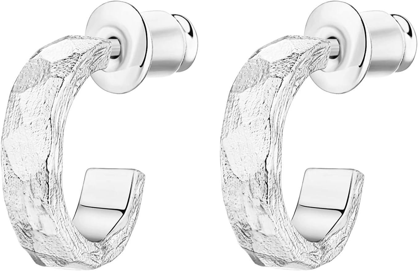 imagePAVOI 14K Gold Plated Thin Square Edge Open Hoop Earrings for Women Trendy Lightweight Open Hoops110 Millimeters