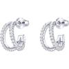 PAVOI 14K Gold Plated Split Huggie Hoop Earrings for Women – 925 Sterling Silver Posts Dainty Multi Hoop Huggie Earrings – Trendy Gold Jewelry(White Gold)