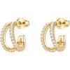 PAVOI 14K Gold Plated Split Huggie Hoop Earrings for Women – 925 Sterling Silver Posts Dainty Multi Hoop Huggie Earrings – Trendy Gold Jewelry(Yellow Gold)