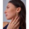 PAVOI 14K Gold Plated Star Shine Hoop Earrings for Women | Cubic Zirconia Celestial Chunky Hoops Earrings(30mm)