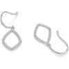 PAVOI 14K Gold Plated Teardrop Diamond Shaped Dangle Earrings for Women with Cubic Zirconia | Geometric Earring Pair(White Gold)