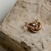 PAVOI 14K Gold Plated Thick Dome Huggie Earrings for Women – 925 Sterling Silver Posts Small Wide Round Hoop Earrings(Rose Gold)