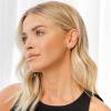 PAVOI 14K Gold Plated Thin Square Edge Open Hoop Earrings for Women | Trendy Lightweight Open Hoops(10.0 Millimeters)