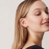 PAVOI 14K Gold Plated Thin Square Edge Open Hoop Earrings for Women | Trendy Lightweight Open Hoops(11.0 Millimeters)