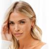 PAVOI 14K Gold Plated Thin Square Edge Open Hoop Earrings for Women | Trendy Lightweight Open Hoops(14 Millimeters)