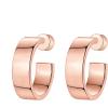 PAVOI 14K Gold Plated Thin Square Edge Open Hoop Earrings for Women | Trendy Lightweight Open Hoops(14 Millimeters)