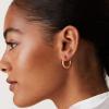 PAVOI 14K Gold Plated Thin Square Edge Open Hoop Earrings for Women | Trendy Lightweight Open Hoops(20 Millimeters)