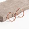 PAVOI 14K Gold Plated Thin Square Edge Open Hoop Earrings for Women | Trendy Lightweight Open Hoops(30 Millimeters)