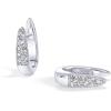 PAVOI 18K Gold Plated 925 Sterling Silver Posts Cubic Zirconia U Shaped Hoop Earrings | Hypoallergenic CZ Huggie Earrings for Women(White Gold)