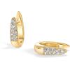 PAVOI 18K Gold Plated 925 Sterling Silver Posts Cubic Zirconia U Shaped Hoop Earrings | Hypoallergenic CZ Huggie Earrings for Women(Yellow Gold)