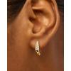 PAVOI 18K Gold Plated 925 Sterling Silver Posts Cubic Zirconia U Shaped Hoop Earrings | Hypoallergenic CZ Huggie Earrings for Women(Yellow Gold)