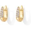 PAVOI 18K Gold Plated 925 Sterling Silver Posts Cubic Zirconia U Shaped Hoop Earrings | Hypoallergenic CZ Huggie Earrings for Women(Yellow Gold)