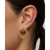 PAVOI 18K Gold Plated Statement Door Knockers Stud Earrings for Women | Interlock Ring Dangle Earrings(White Gold)