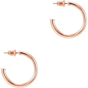 PAVOI 14K Gold Plated Hoop Earrings for Women – 2mm Thick Infinity Hoops – Lightweight Loop Earrings Set(30.0 Millimeters)