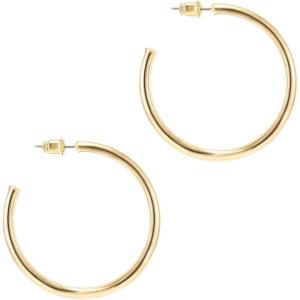 PAVOI 14K Gold Plated Hoop Earrings for Women – 2mm Thick Infinity Hoops – Lightweight Loop Earrings Set(45 Millimeters)