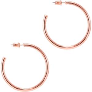 PAVOI 14K Gold Plated Hoop Earrings for Women – 2mm Thick Infinity Hoops – Lightweight Loop Earrings Set(45.0 Millimeters)
