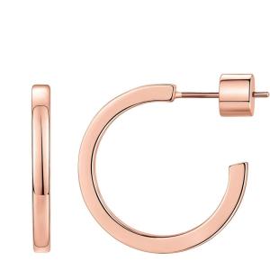 PAVOI 14K Gold Plated Thin Square Edge Open Hoop Earrings for Women | Trendy Lightweight Open Hoops(20 Millimeters)