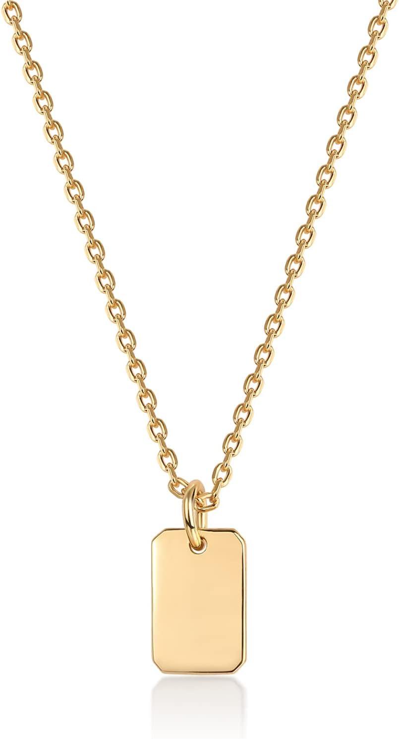 imagePAVOI 14K Gold Plated Dainty Cubic Zirconia Pendant Necklace for Women Dot Elephant Butterfly Pineapple Lock Knot Palm Tree Bow Smiley Pendant Layering Chain NecklacesYellow Gold