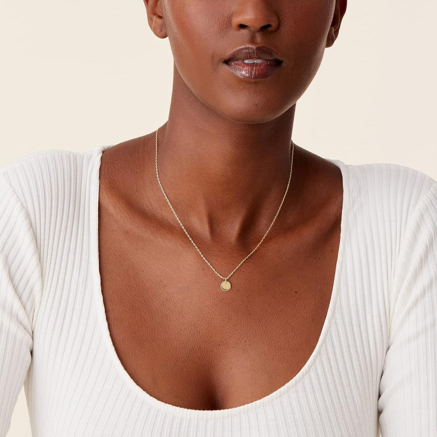 imagePAVOI 14K Gold Plated Dainty Cubic Zirconia Pendant Necklace for Women Dot Elephant Butterfly Pineapple Lock Knot Palm Tree Bow Smiley Pendant Layering Chain NecklacesYellow Gold