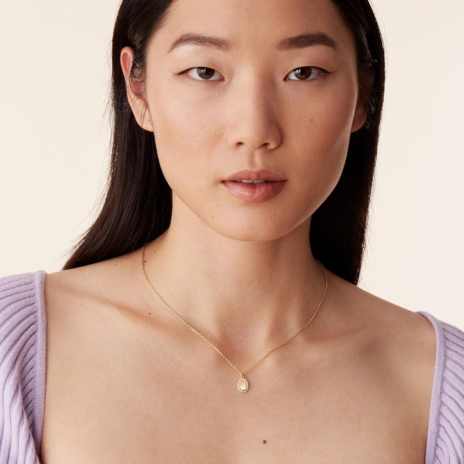 imagePAVOI 14K Gold Plated Dainty Cubic Zirconia Pendant Necklace for Women Dot Elephant Butterfly Pineapple Lock Knot Palm Tree Bow Smiley Pendant Layering Chain NecklacesYellow Gold