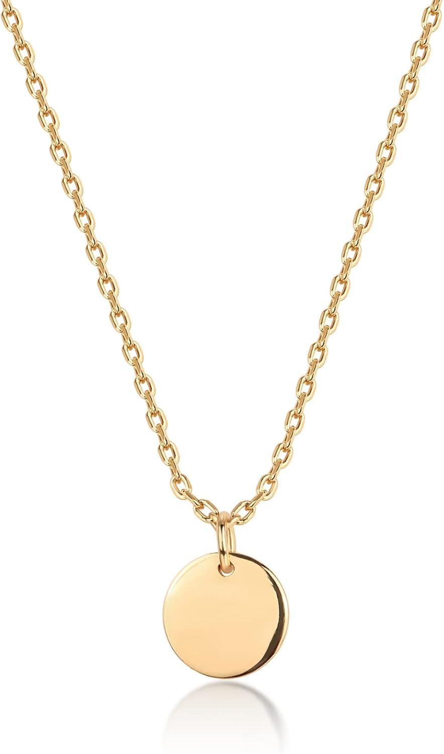imagePAVOI 14K Gold Plated Dainty Cubic Zirconia Pendant Necklace for Women Dot Elephant Butterfly Pineapple Lock Knot Palm Tree Bow Smiley Pendant Layering Chain NecklacesYellow Gold