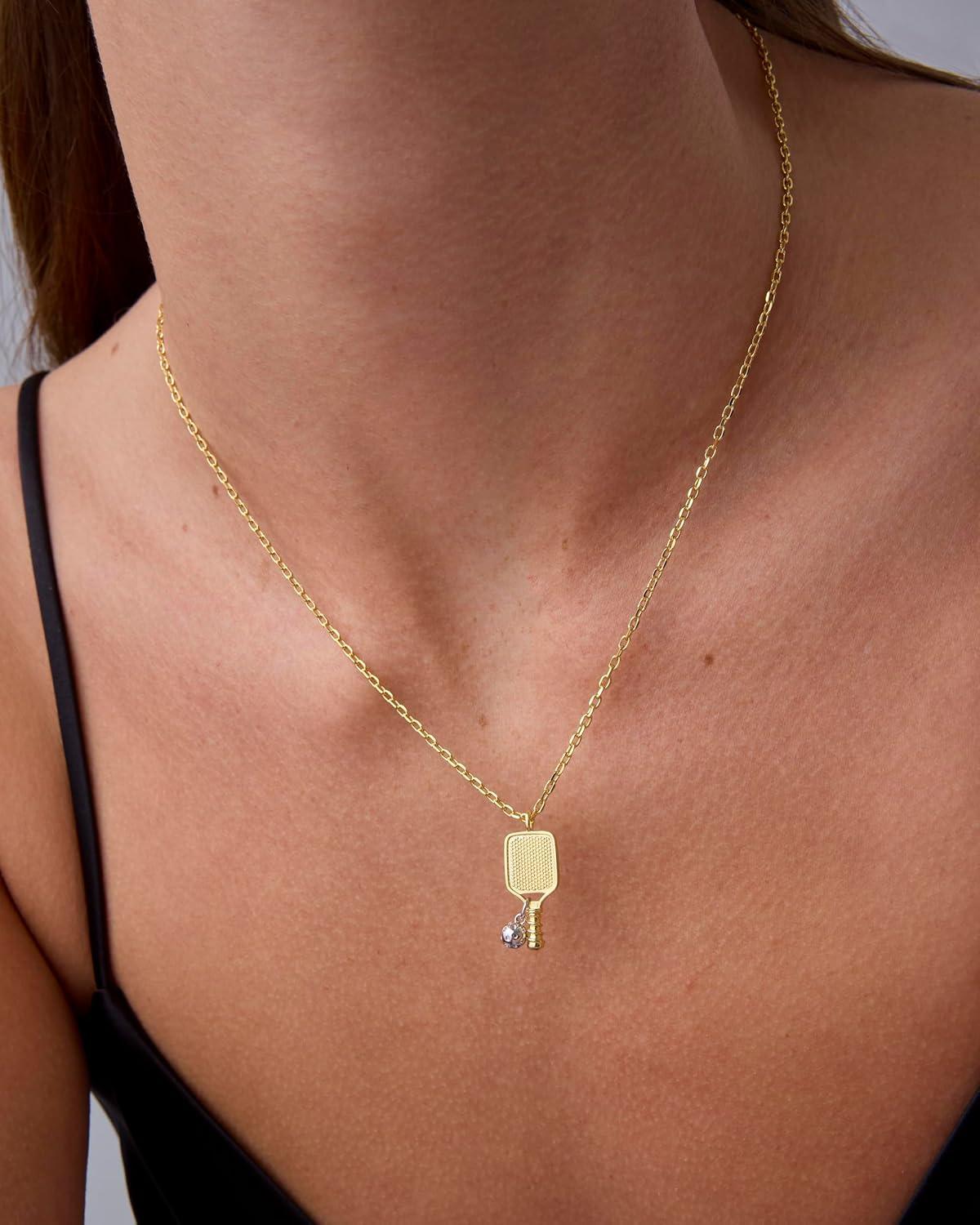 imagePAVOI 14K Gold Plated Dainty Cubic Zirconia Pendant Necklace for Women Dot Elephant Butterfly Pineapple Lock Knot Palm Tree Bow Smiley Pendant Layering Chain NecklacesYellow Gold